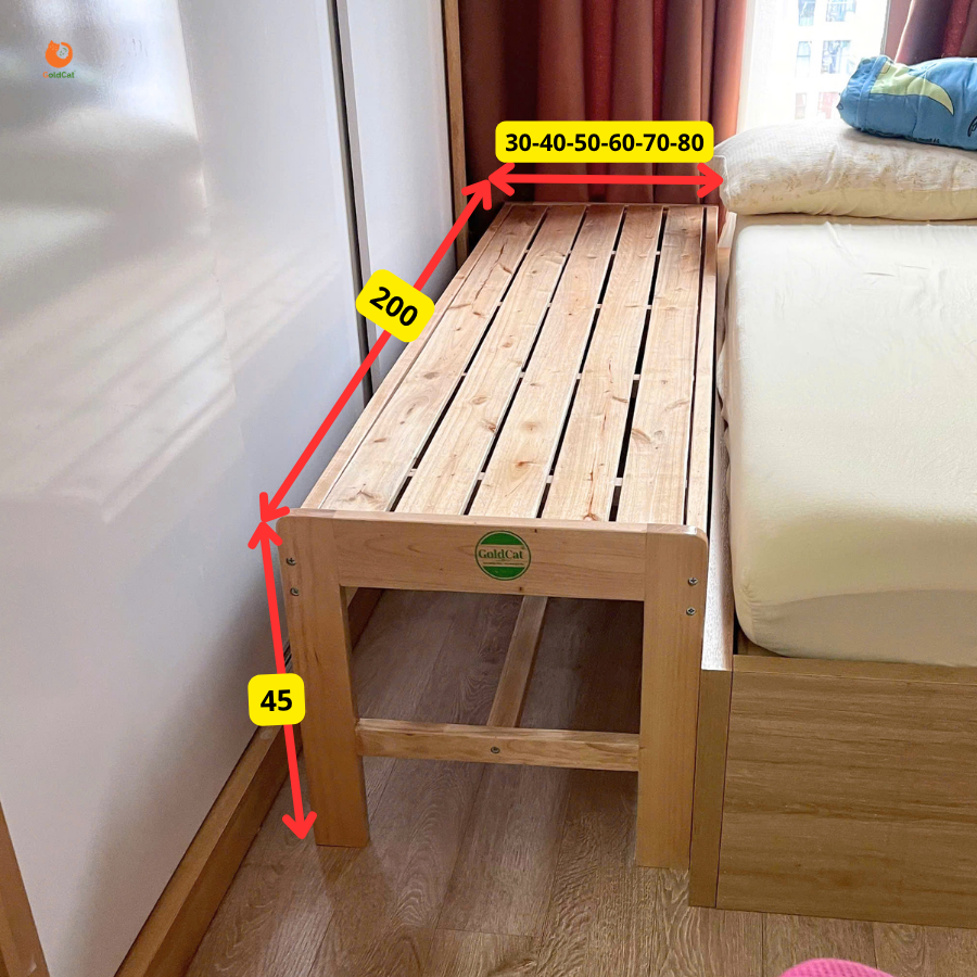 Giường Ghép Không Thành GoldCat - Giường Lọt Khe Màu Gỗ Tự Nhiên