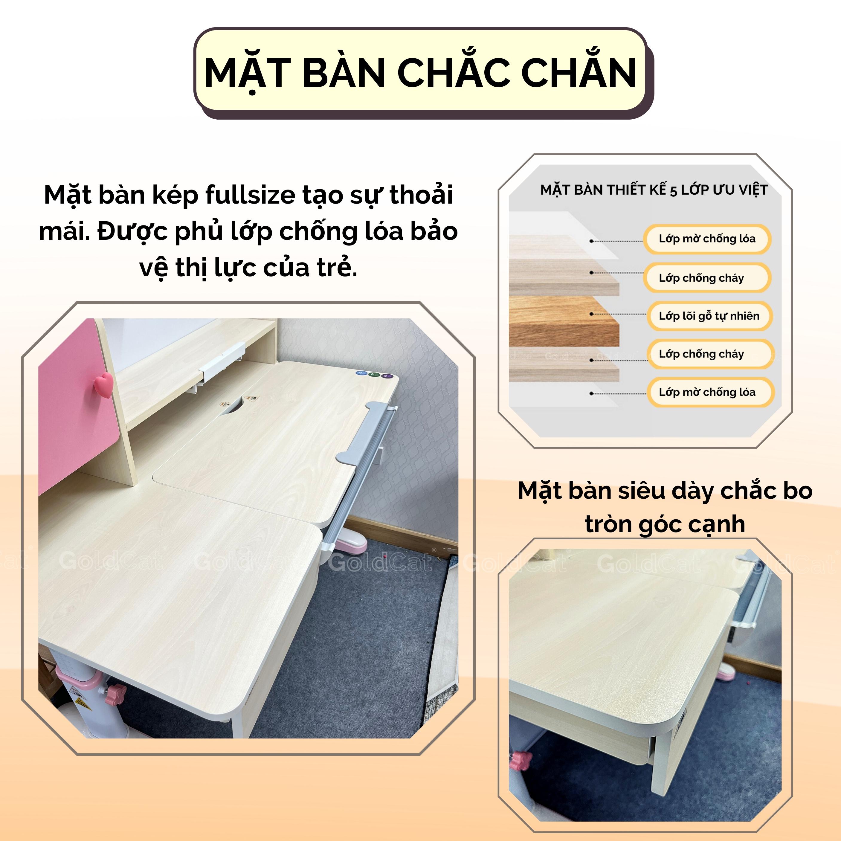 Mặt bàn học A120 thiết kế full size 5 lớp tăng đô bền, chống cháy, chống nước hiệu quả