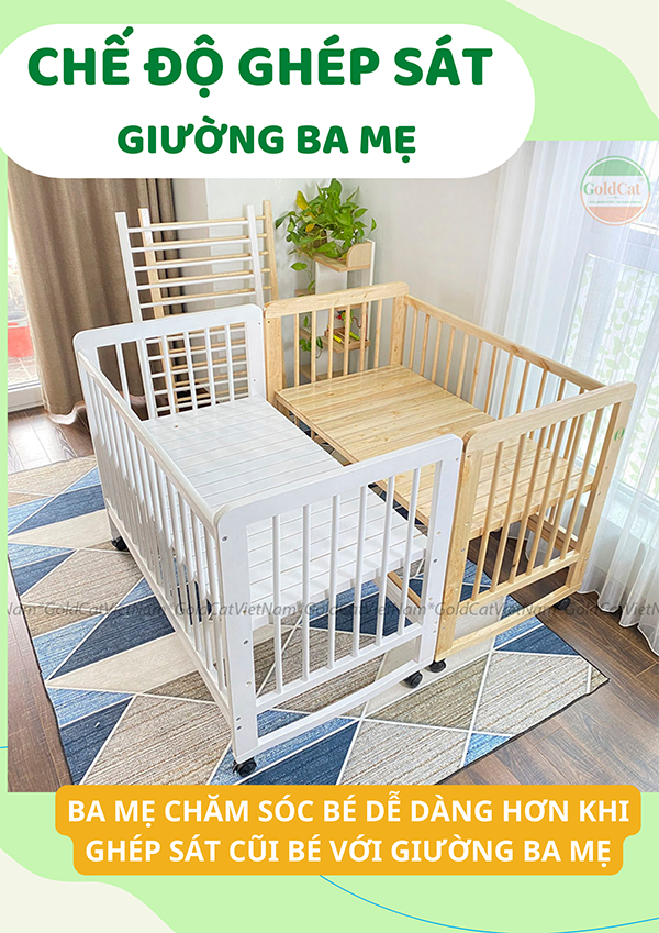 nôi cũi trẻ em đa năng 4in1 goldcat