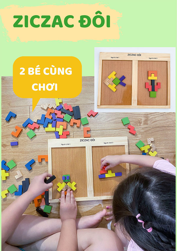 Đồ chơi gỗ trẻ em ZicZac đôi