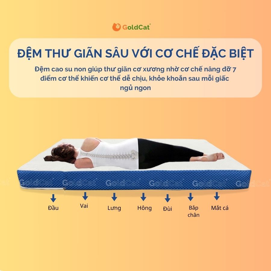 đệm cao su nâng đỡ cơ thể bé