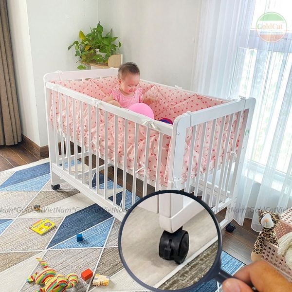 bộ bánh xe cho nôi cũi trẻ em