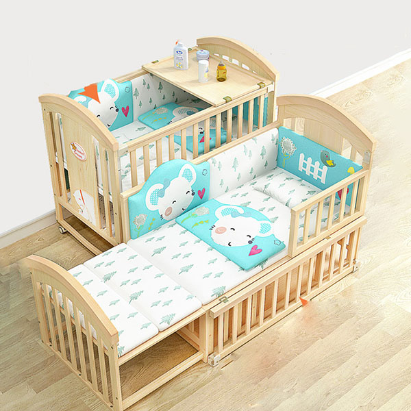 cũi gỗ 6in1 kéo dài thành giường