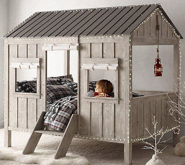 Giường ngủ hình ngôi nhà phưu lưu cho trẻ em