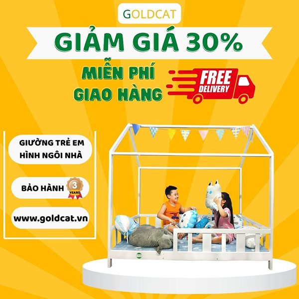 giường gỗ trẻ em goldcat