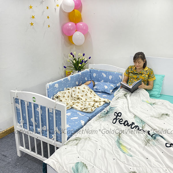 nôi cũi trẻ em ghép sát giường bố mẹ