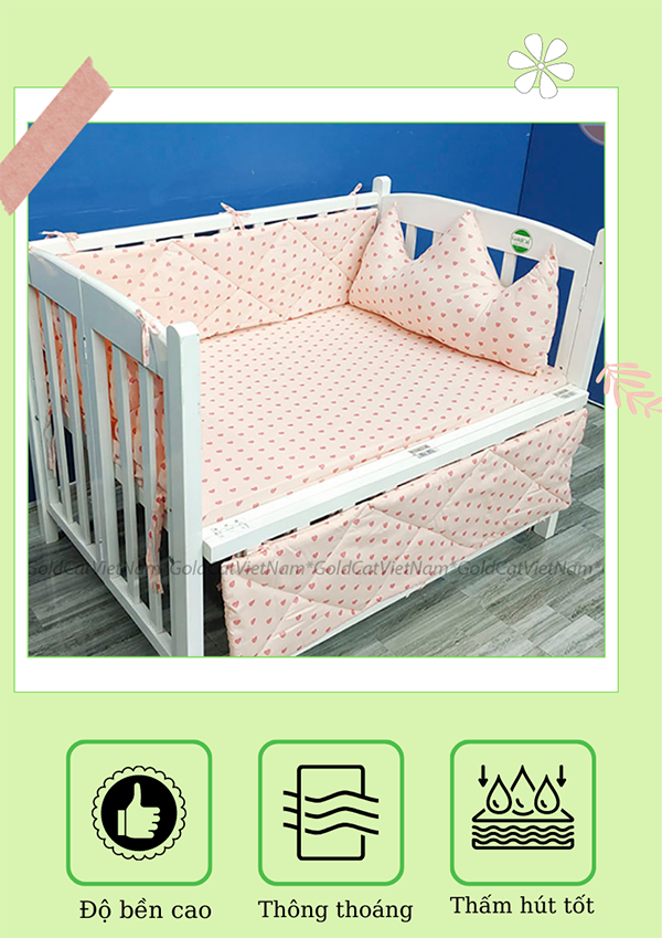 Bộ quây ga vải thô lụa đầu vương miện