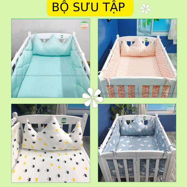 Bộ quây ga vải thô lụa đầu vương miện