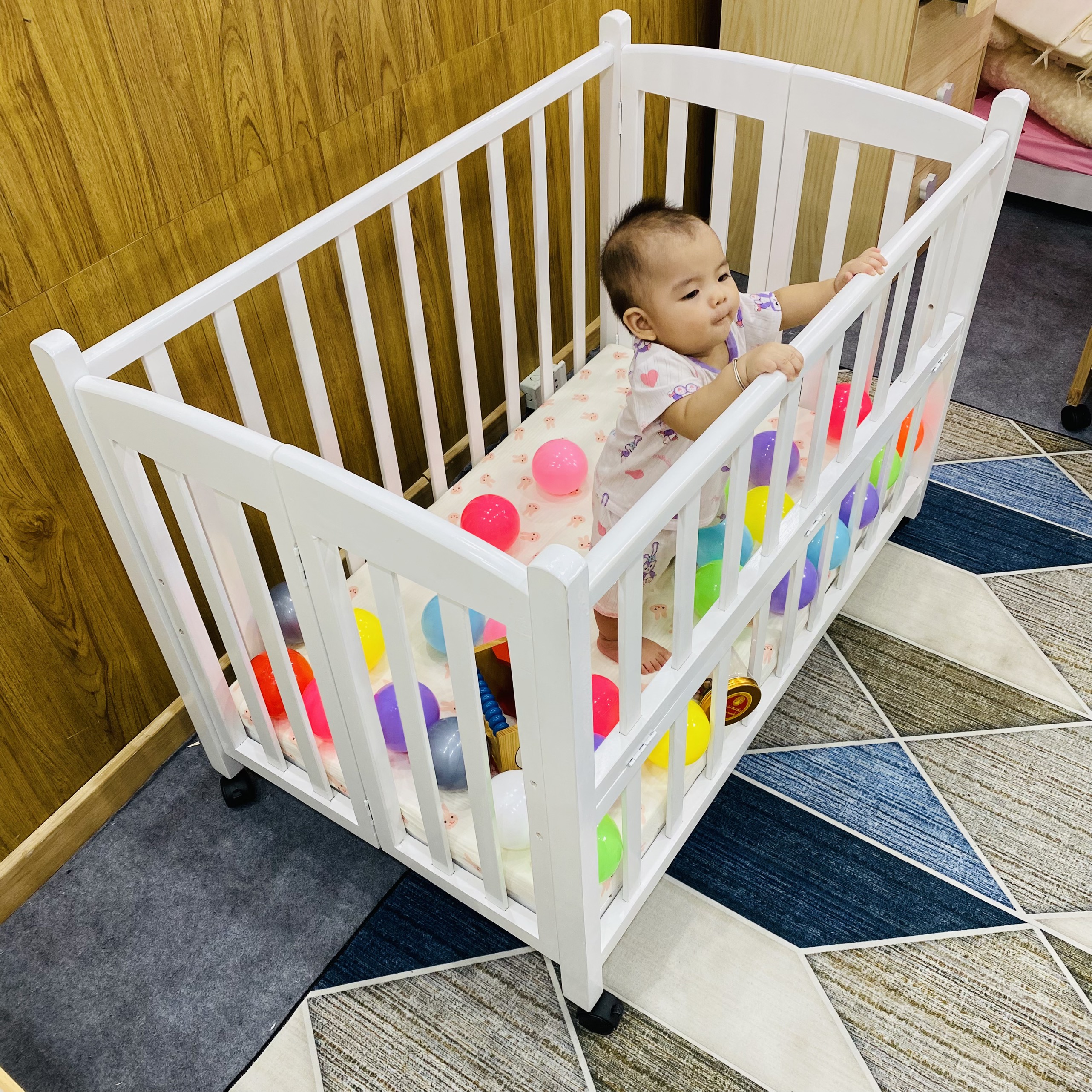 Nôi cũi Gấp Gọn 4in1 GoldCat - Màu Trắng