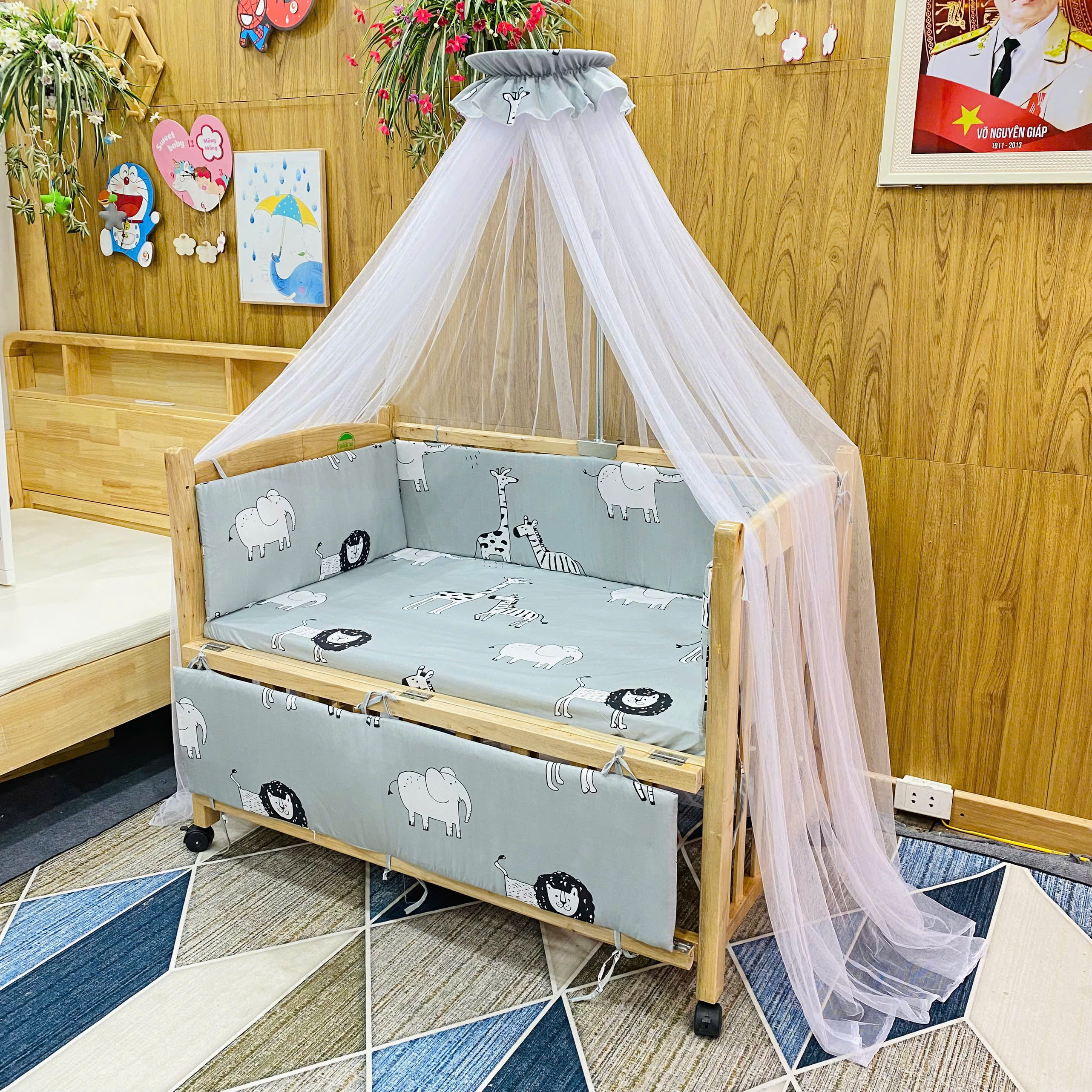 Nôi Cũi Gấp Gọn 4in1 GoldCat - Màu Mộc