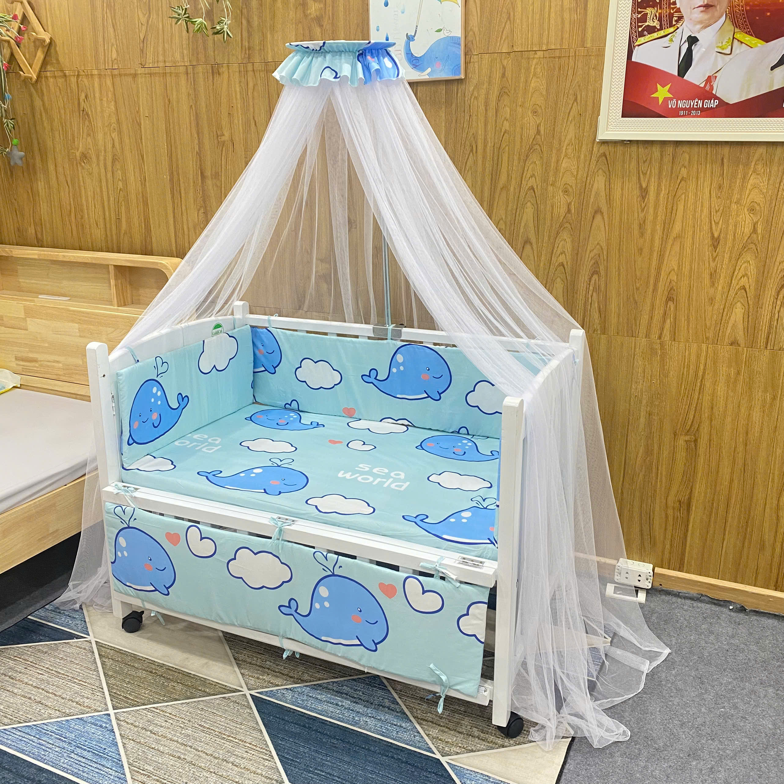 Nôi cũi Gấp Gọn 4in1 GoldCat - Màu Trắng