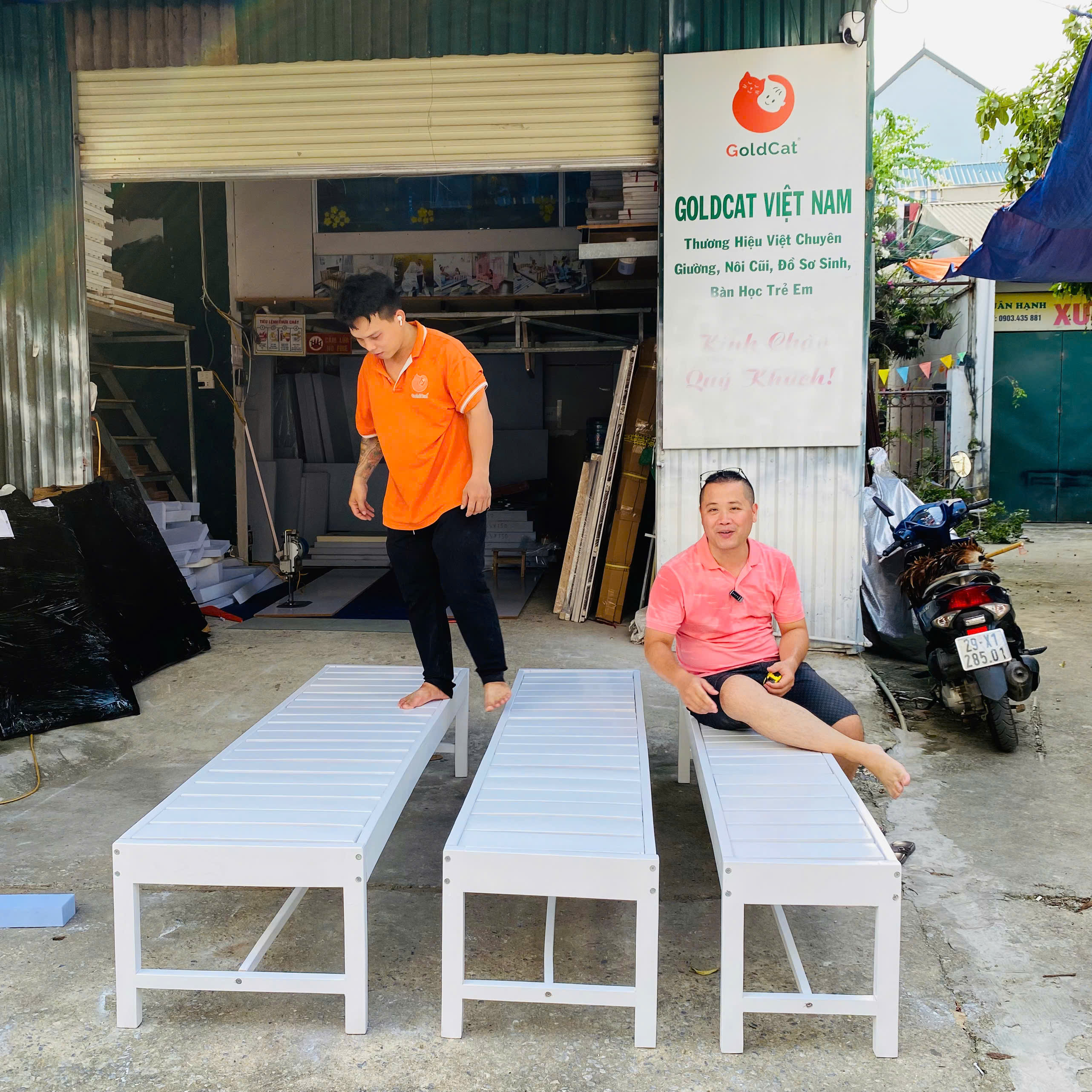 Giường Ghép Không Thành GoldCat - Giường Lọt Khe Màu Trắng