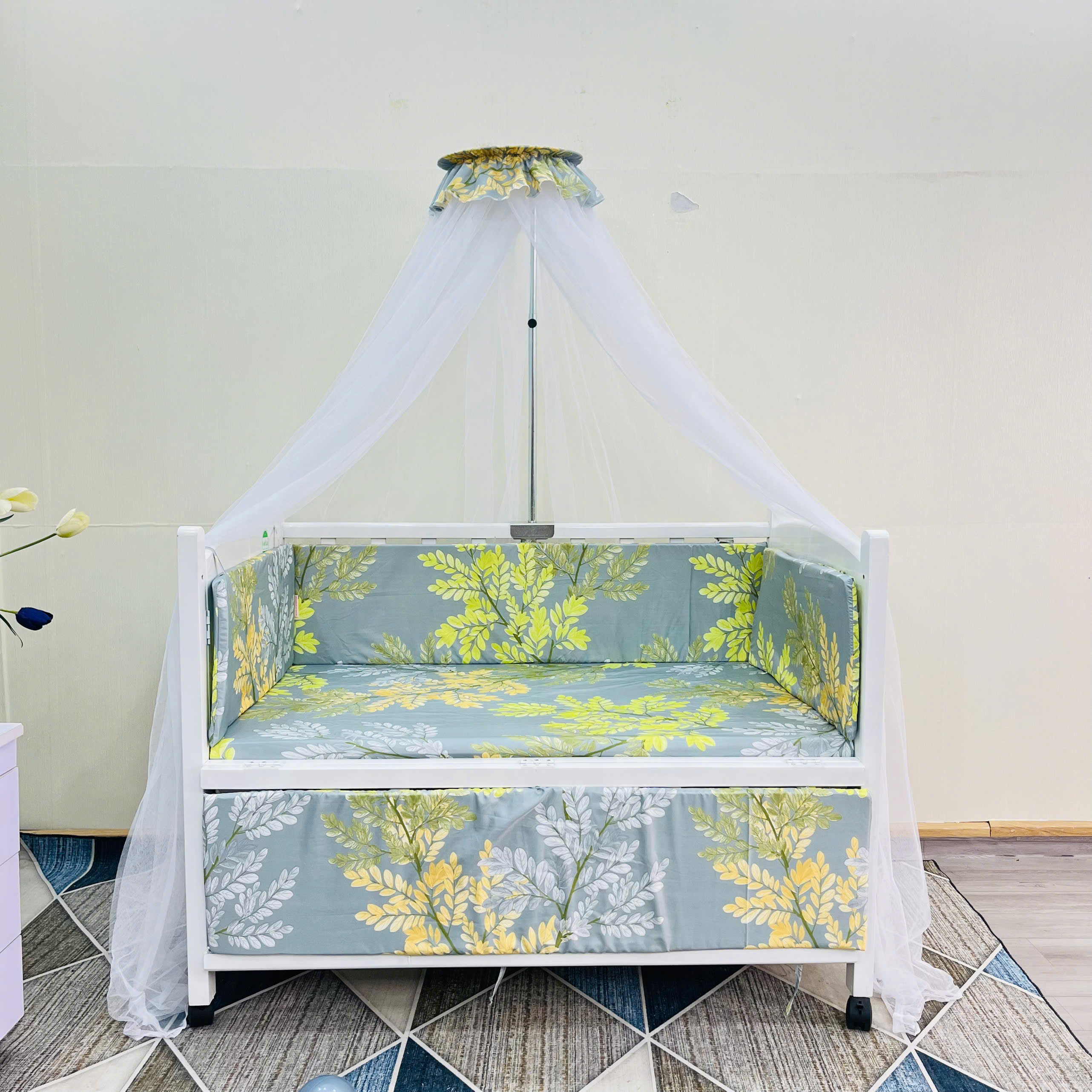 Nôi cũi Gấp Gọn 4in1 GoldCat - Màu Trắng