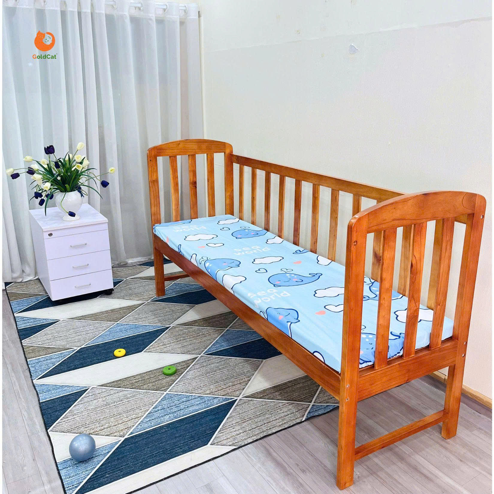 Giường Ghép Cho Bé GoldCat - Màu Mộc