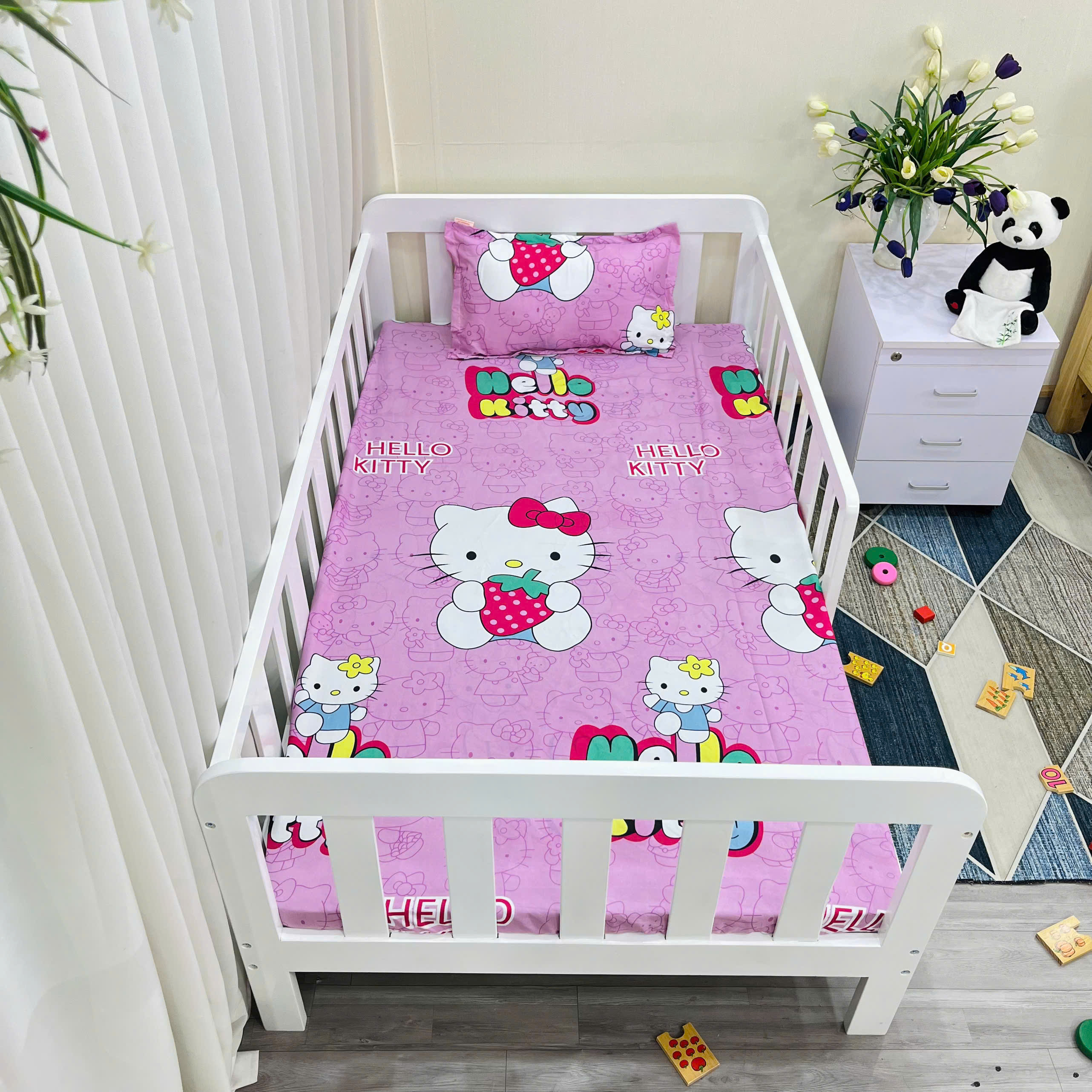 Giường Đơn Cho Bé KT 100x180cm GoldCat- Màu Trắng