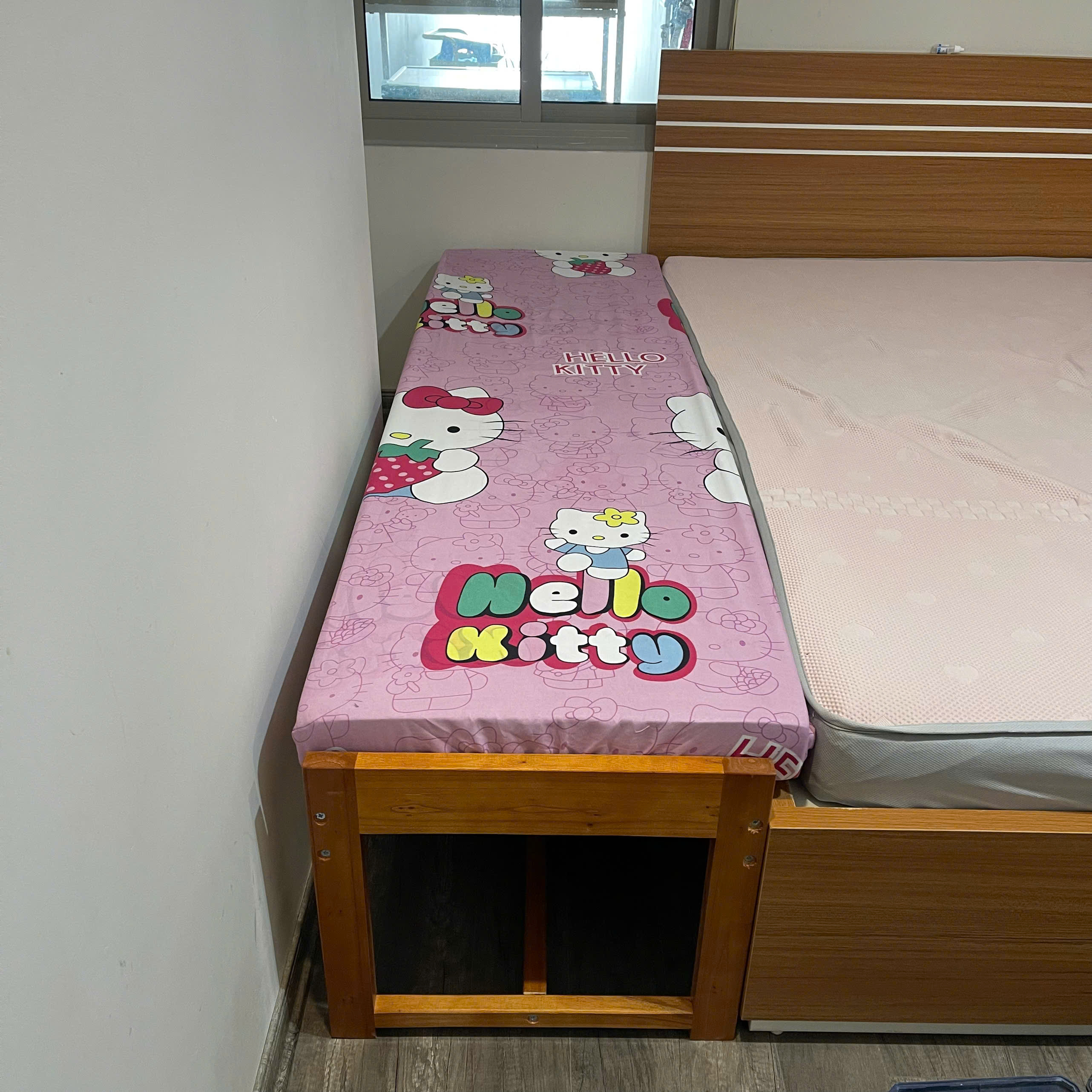 Giường Ghép Không Thành GoldCat - Giường Lọt Khe Màu Mộc