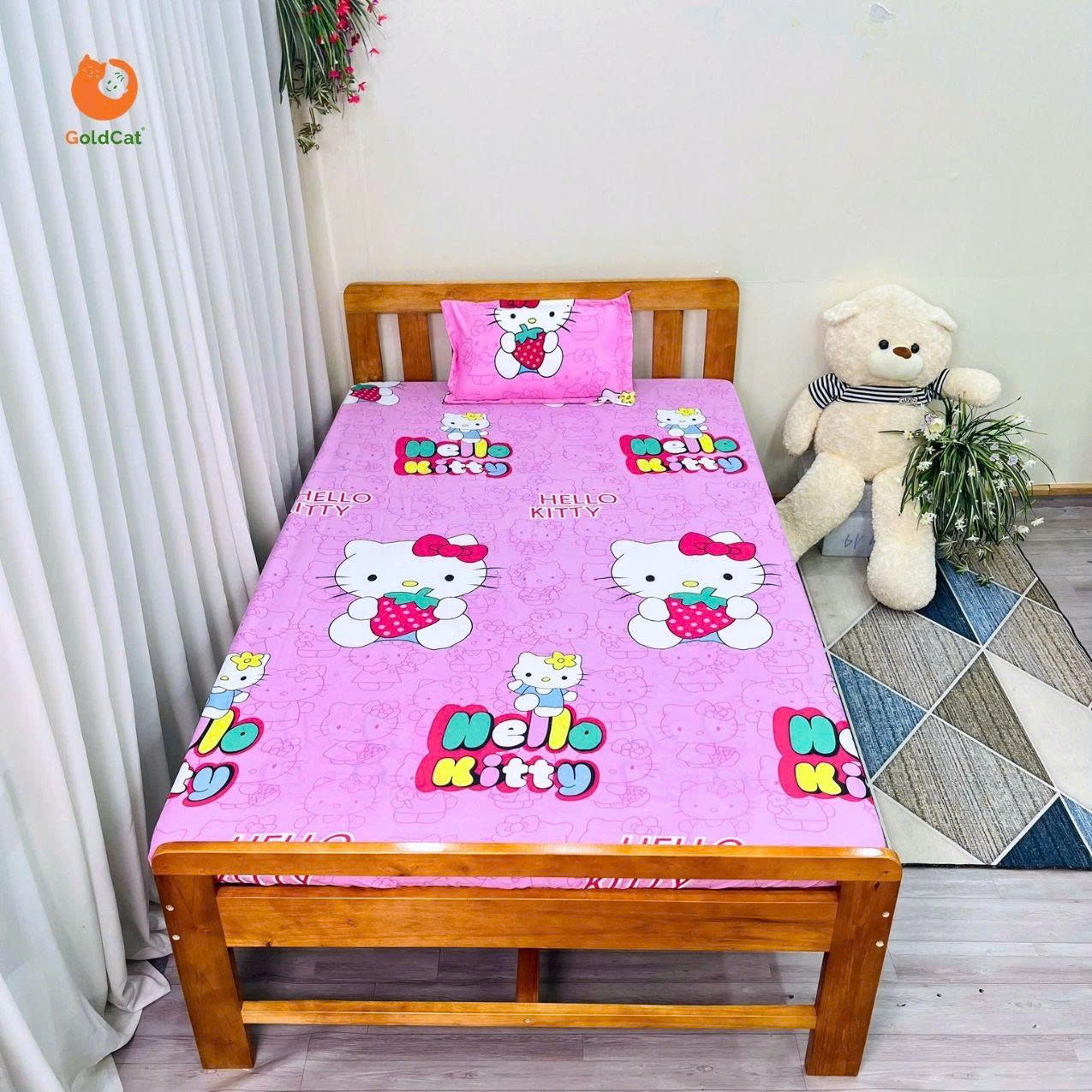 Giường Đa Năng Goldcat 2in1 Kích Thước 1m2x2m- Màu Mộc