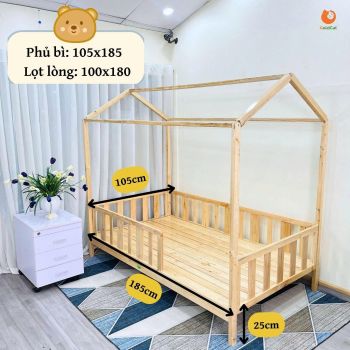 Giường Ngôi Nhà GoldCat - Màu Mộc