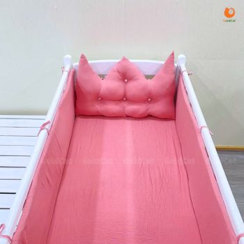 Bộ Quây Cũi Và Ga Vải Bọc Đệm Đầu Vương Miện