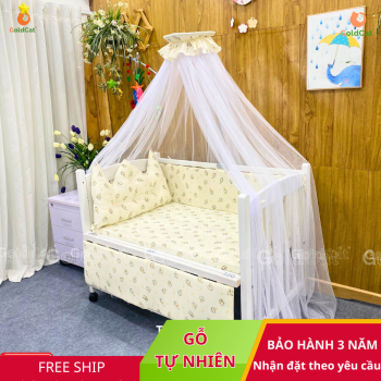 Nôi cũi 4in1 Gấp Gon GoldCat (Combo Đệm Cao Su Non)