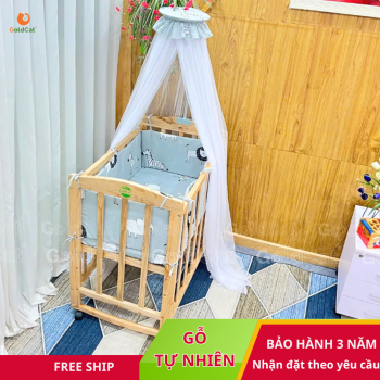 Nôi Cũi Mini GoldCat (Combo Đệm Cao Su Non)