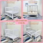 Nôi Cũi 4in1  Kéo Dài Thành Giường Goldcat(Combo  Đệm cao su non)