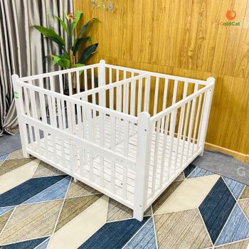 Nôi Cũi Sinh Đôi Cho Bé GoldCat - Màu Trắng