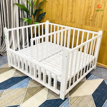 Nôi Cũi Sinh Đôi Cho Bé GoldCat - Màu Trắng