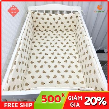 Bộ Quây Cũi Kèm Ga Vải Muslin