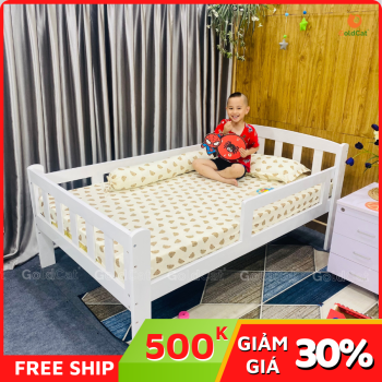 Giường Đa Năng Cho Bé Màu Trắng Kích Thước 1mx1m7