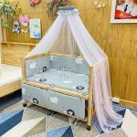 Nôi Cũi Gấp Gọn 4in1 GoldCat - Màu Mộc