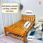 Giường Đa Năng Goldcat 2in1 Kích Thước 1m2x2m- Màu Mộc
